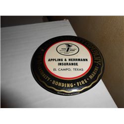 Vintage Pocket Mirror with Appling & Herrmann Insurance, El Campo, Texas advertising!
