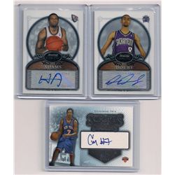 Lot of (3) NBA Basketball Certified Autographed Cards