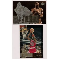 Lot of (2) 1996-97 Upper Deck Michael Jordan Collection oversized Michael Jordan Cards