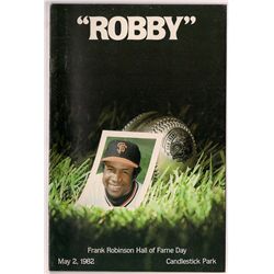 Robby-Frank Robinson Hall of Fame Day Booklet from May 2, 1982