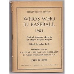 1954 Who's Who in Baseball Book-Missing Covers