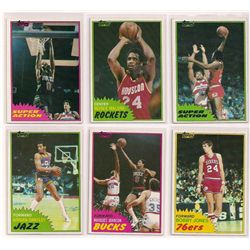 Lot of (6) 1981-82 Topps Basketball Star Cards