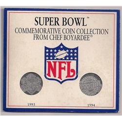 (2) Super Bowl Commemorative Coins from Chef Boyardee-1993 & 1994