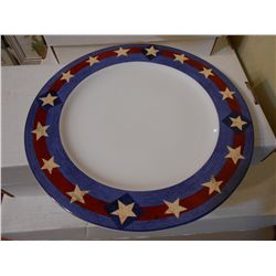 Set of (4) Dinner Plates & Salad Plates-Spirit of the Flag by Brandon House