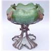 Image 1 : A Loetz circular green iridescent shallow...
