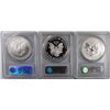 Image 2 : 2006PW 20th anniv EAGLES  PCGS69 3 coins--BU/PROOF/REV PROOF