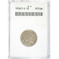 1918/7-D BUFFALO NICKEL ANACS GOOD 4 NICE!