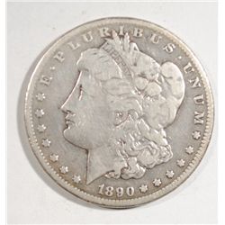 1890-CC MORGAN SILVER DOLLAR FINE RIM BUMP