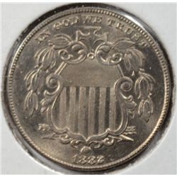 1882 SHIELD NICKEL CHOICE BU