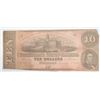 Image 1 : $10 Confederate not  1862 fine torn corner