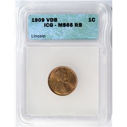 1909 VDB LINCOLN CENT ICG MS-65RB