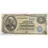 Image 1 : 1882  $5 National currency Value back Cincinnati OH VG with tear and some tape