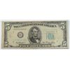 Image 1 : 1950a  $5   FR note  MINT ERROR  PAPER SPLICE  VF