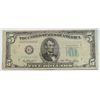 Image 1 : 1950a  $5   FR note  MINT ERROR  PAPER SPLICE  VF