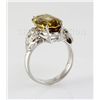 Image 1 : 21.45CTW Big Stone Yellow Topaz Silver Ring