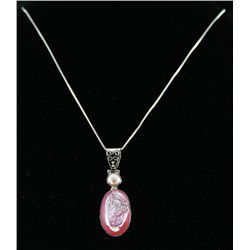 Sterling Druzy Pendant with Pearl