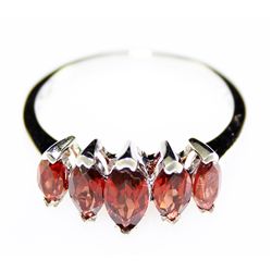 Sterling Platinum 2.2 ctw Garnet Ring