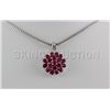 Image 1 : 17.25CTW Ruby Flower Design Silver Pendant
