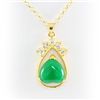 Image 1 : Natural Heart Jade Set Silver Cubic Zircon Diamonds