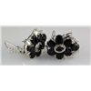 Image 1 : Natural Sapphire 72.04CTW Silver Flower Earring
