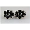 Image 2 : Natural Sapphire 72.04CTW Silver Flower Earring