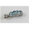 Image 2 : 13.83CTW Blue Zircon Drop Silver Pendant