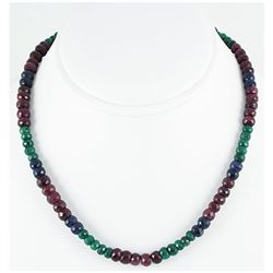 220.20ctw Natural Multi-Color Rondelles Necklace