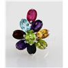 Image 2 : 28.35CTW Multi-color Precious Stone Silver Ring