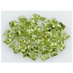 Peridot 15.13 ctw Loose Gemstone 4x4mm Princess Cut
