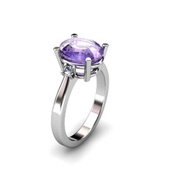 Tanzanite 3.50 ctw Diamond Ring 14kt White Gold