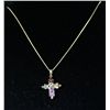Image 1 : Sterling Gold Multistone Crucifix-Unique