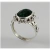 Image 1 : 25.77ctw Sterling Silver OvalCut Emerald Beryl Ring