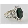 Image 2 : 25.77ctw Sterling Silver OvalCut Emerald Beryl Ring