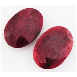 80.11ctw Ruby Oval Cut Loose Gemstone lot of 2