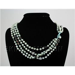 451.59CTW 19in. AQUAMARINE FRESHWATER PEARL NECKLACE