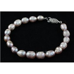 81.12CTW 9" LAVENDER FRESHWATER PEARL BRACELET METAL LO