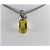 Image 1 : 14.32CTW Big Stone Yellow Topaz Silver Pendant