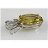 Image 2 : 14.32CTW Big Stone Yellow Topaz Silver Pendant