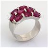 Image 1 : 31.41CTW Pink Ruby Cluster Design Silver Ring