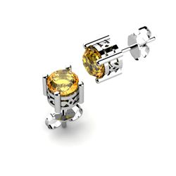 Citrine 0.80ctw Earring 14kt White Gold