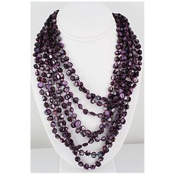 1029.00ctw Mother of Pearl Beads 8Rows Necklace,12inch