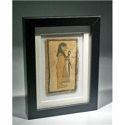 A Framed Egyptian Cartonnage Fragment