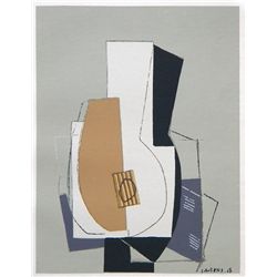 Henri Laurens 1948 Cubist Pochoir "Mandoline"