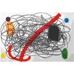 Miro Original Lithograph Oiseau Rouge, 1961