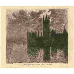 Monet Etching "Le Parlement De Londres, Soleil Couchant"