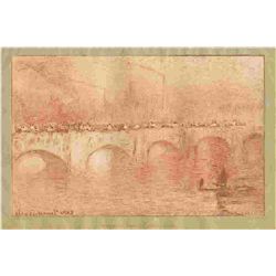 Monet Etching "Waterloo Bridge, Soliel Voilé"