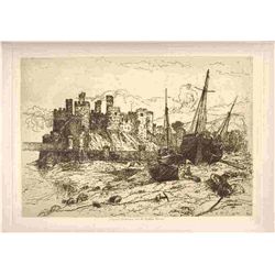 Mary Nimmo Moran Original Etching "'Castle"