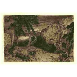 Moran Original Etching "Twilight In Arizona"