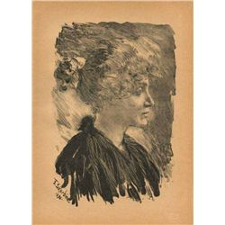 Franz Skarbina Lithograph, 1896
