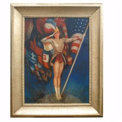 "PATRIOTIC WOMEN" - ORIGINAL OIL ON CANVAS